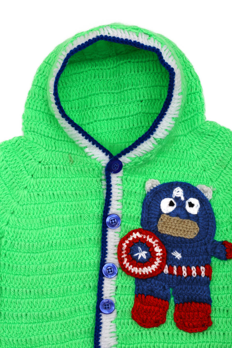 Chutput Kids Green Coloured Solid Pullover For Baby Boys with Cartoon Detail - Distacart