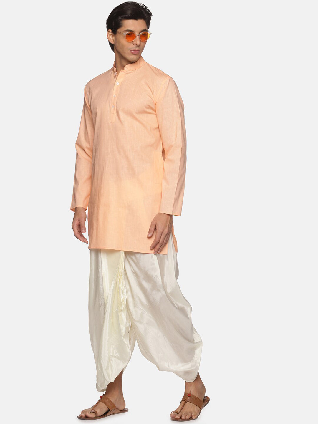 Sethukrishna Men Orange Pure Cotton Kurta with Salwar - Distacart