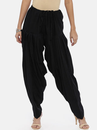 Souchii Black Solid Patiala - Distacart