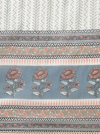 Thumbnail for Libas Blue Pure Cotton Floral Print Gotta Patti Kurta with Palazzos & Dupatta - Distacart
