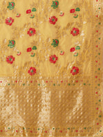 Thumbnail for Mitera Floral Organza Banarasi Zari Saree With Blouse Piece - Distacart