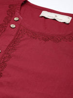 Thumbnail for House of Pataudi Jashn Floral Embroidered Yoke Design Thread Work Angrakha Kurta - Distacart