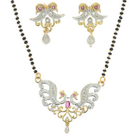 Thumbnail for AanyaCentric Gold-plated Mangalsutra Pendant Earring Set & Silver Plated Anklet - Distacart
