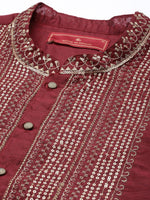 Thumbnail for House of Pataudi Men Yoke Design Long Sleeves Jashn Kurta - Distacart