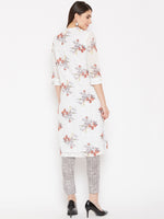 Thumbnail for Biba Women Off-White & Red Printed Kurta with Trousers - Distacart