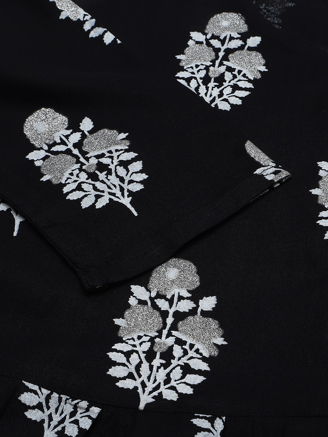 Kalini Women Black Ethnic Motifs Printed Kurta with Sharara - Distacart