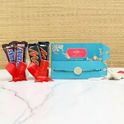 Hulk Metal Rakhi with Mars & Snickers Chocolate