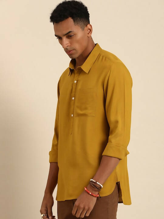 Mustard Men Rayon Boxy Opaque Casual Shirt - Mahotsav - Distacart
