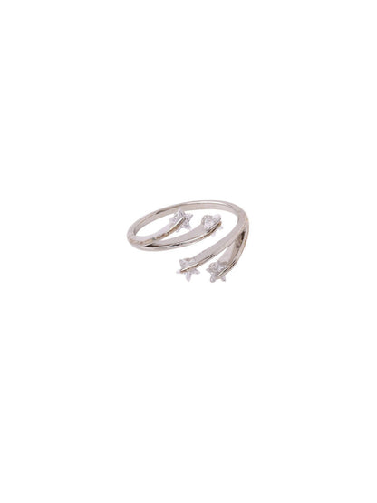 NVR Women's Stylish Latest Silver Plated Ring With Ad Stones - Distacart