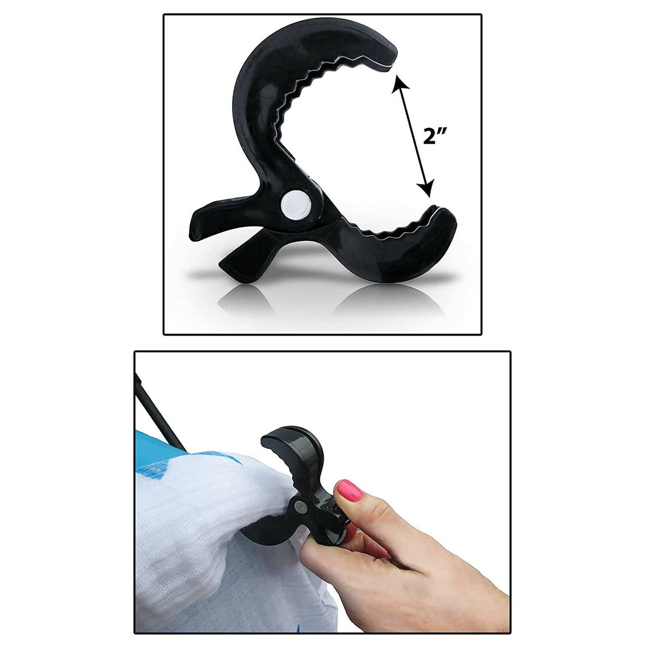 Safe-O-Kid Baby Stroller Seat Cover Clips For Protection & Safety for kids- Black - Distacart