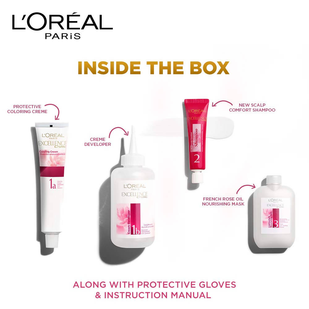 LOreal Paris Excellence Creme Hair Color - 3 Dark Brown - Distacart