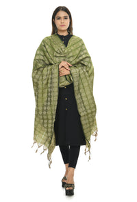 Thumbnail for Mominos Fashion Moeza Handloom Cotton Mehendi Green Dupatta - Distacart