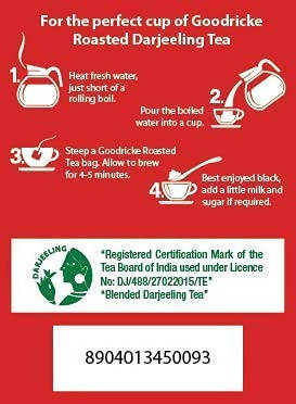 Goodricke Roasted Darjeeling Tea Bags - Distacart