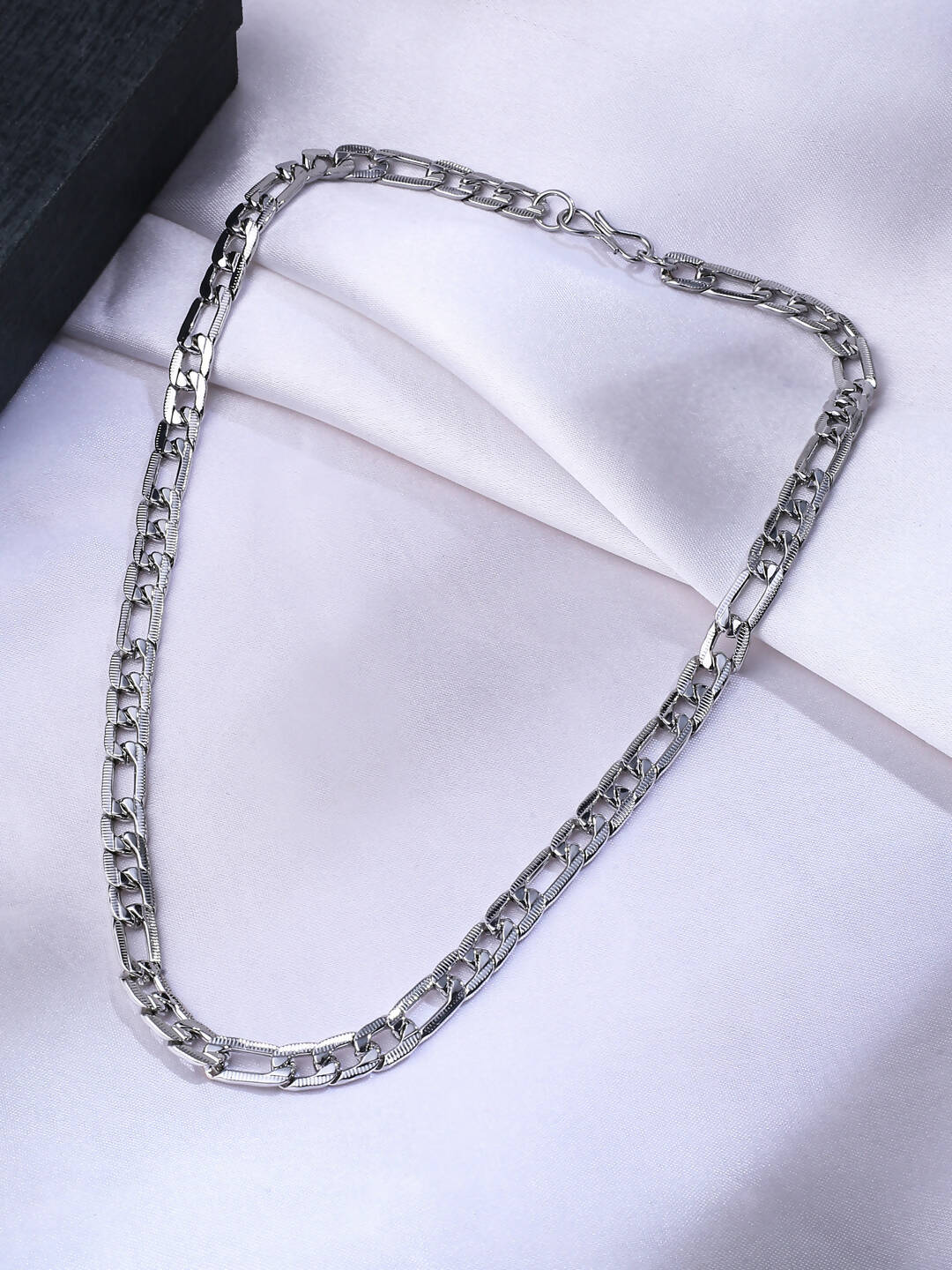 NVR Men Rhodium-Plated Stainless Steel Bohemian Chain - Distacart