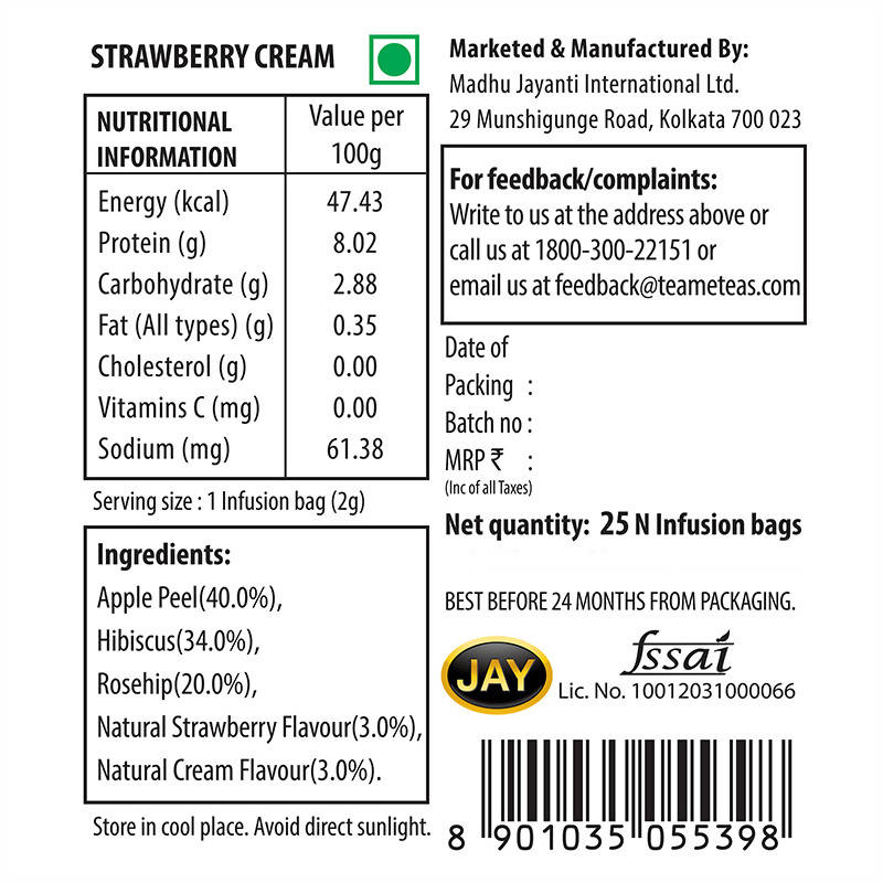 Teame Strawberry Cream Celebrate Tea Bags - Distacart