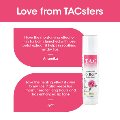 TAC - The Ayurveda Co. Tinted Indian Rose Vegan Lip Balm - Distacart