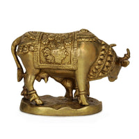 Thumbnail for Devlok Lord Krishna's Kamdhenu Cow with Calf Idol