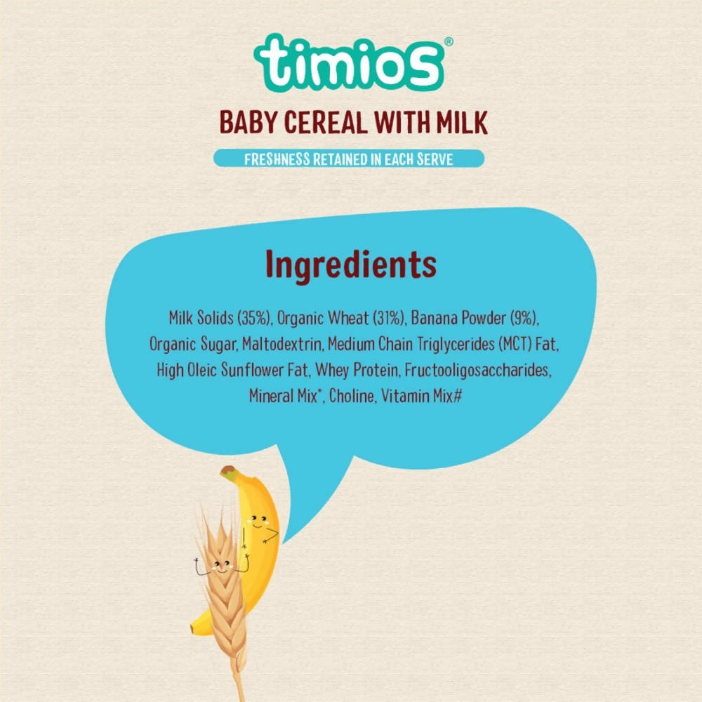 Timios Organic Wheat Banana Baby Cereal Ingredients