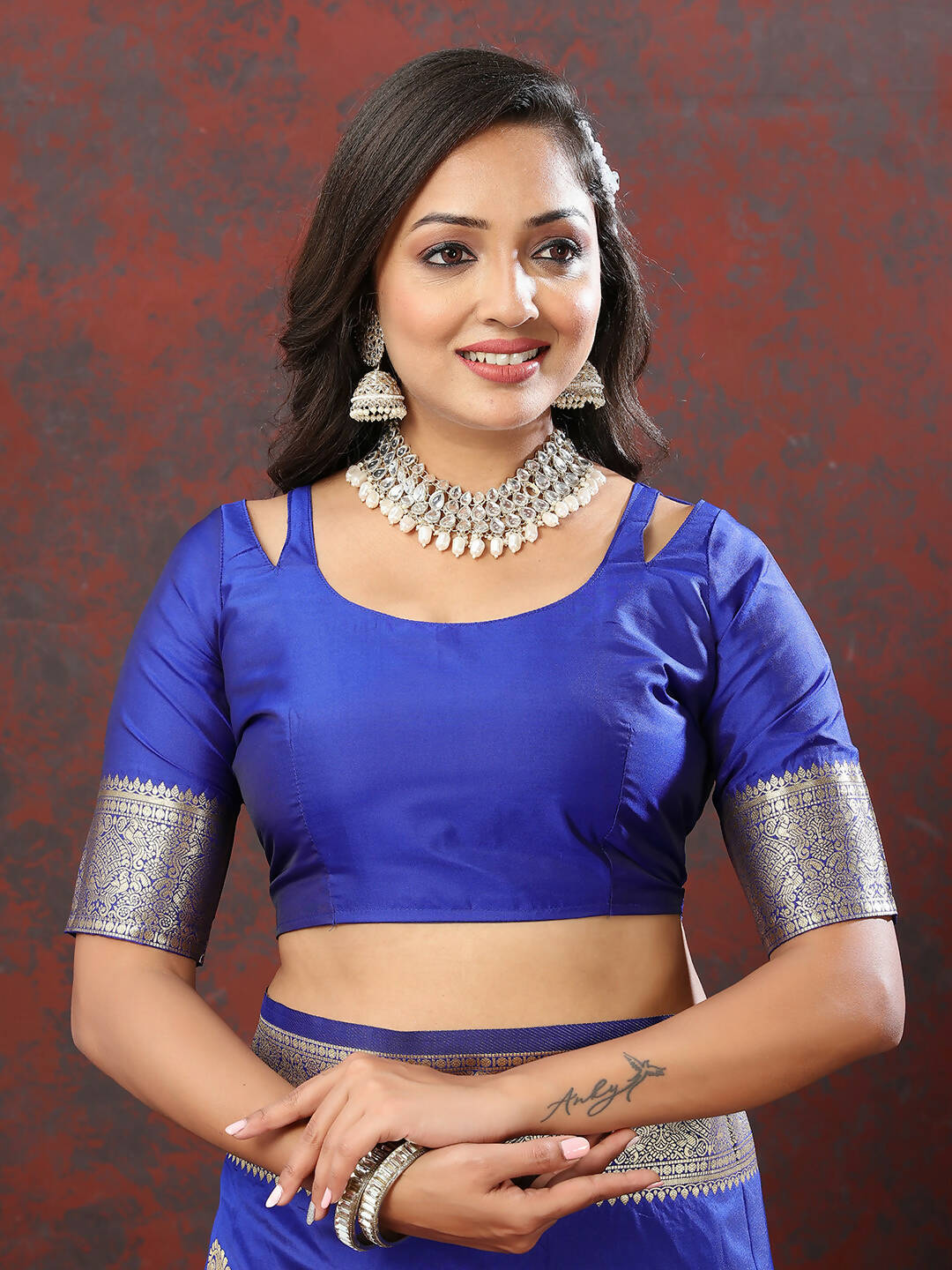 Lorenvalley Fashion Blue Soft Silk Woven Design Gold Zari Weaving Saree - Distacart