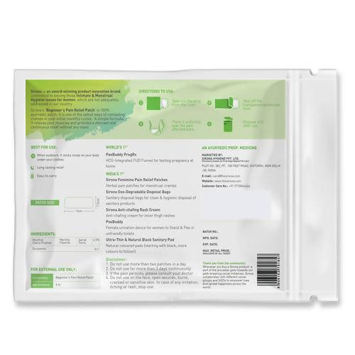 Sirona’s Beginner’s Hydrogel- Based Pain Relief Patch