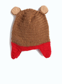 Thumbnail for Chutput Kids Woollen Hand Knitted Bear Detail Cap - Brown - Distacart