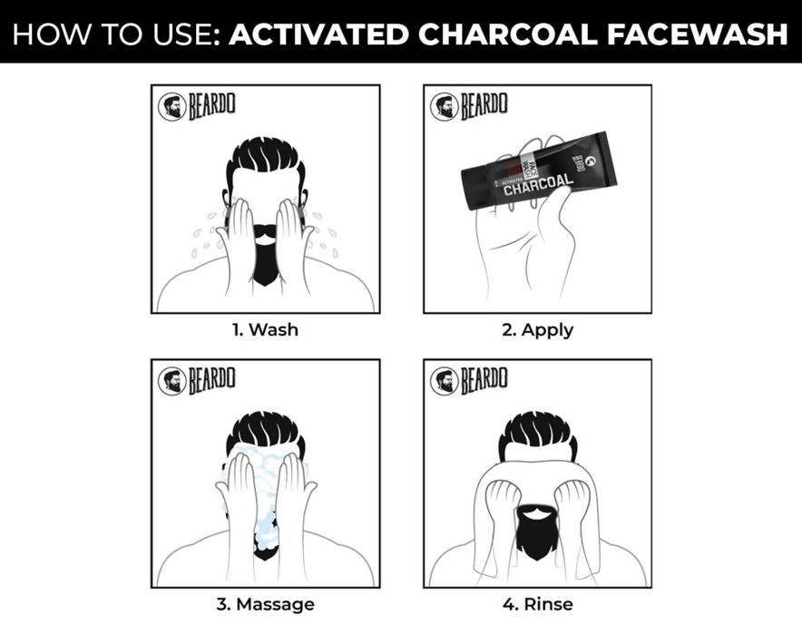 Beardo Activated Charcoal Facewash & Peel Off Mask Combo - Distacart