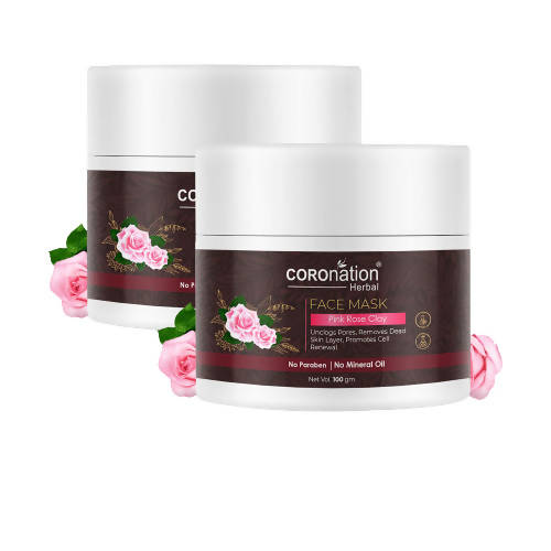 Coronation Herbal Pink Rose Clay Face Mask - Distacart