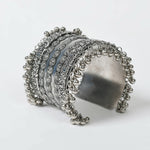 Thumbnail for Mominos Fashion Joharkamal Oxidised Silver-Plated Ghungroo Handcraft Bracelet - Design 025 - Distacart