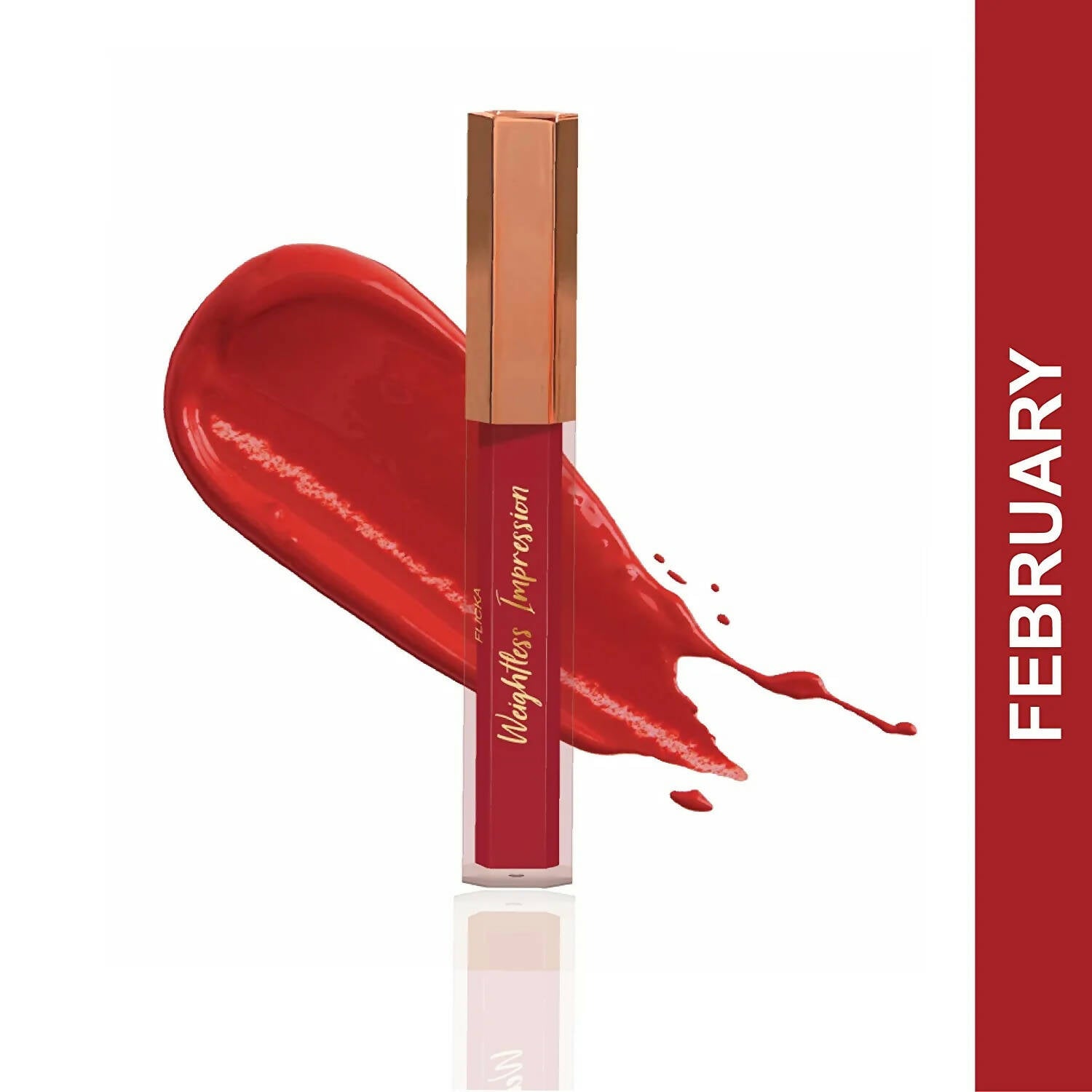 FLiCKA Weightless Impression 02 February - Red Matte Finish Liquid Lipstick - Distacart