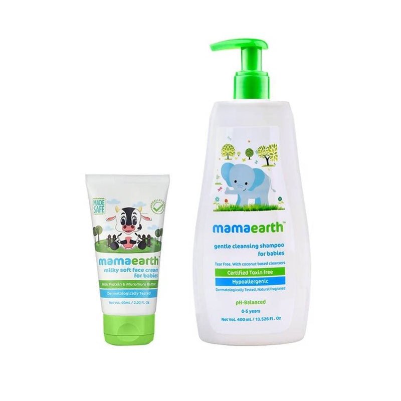 Mamaearth Milky Soft Face Cream And Gentle Cleansing Shampoo For Babies