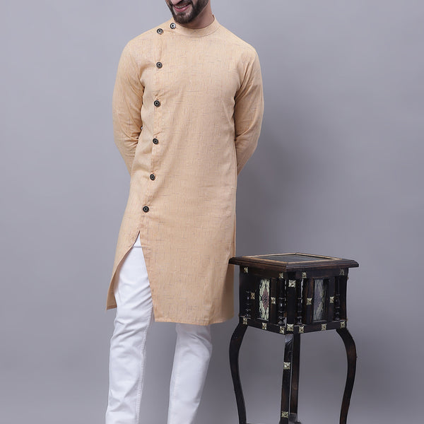 Even Apparels Beige Sherwani Kurta With Asymetrical Cut - Distacart