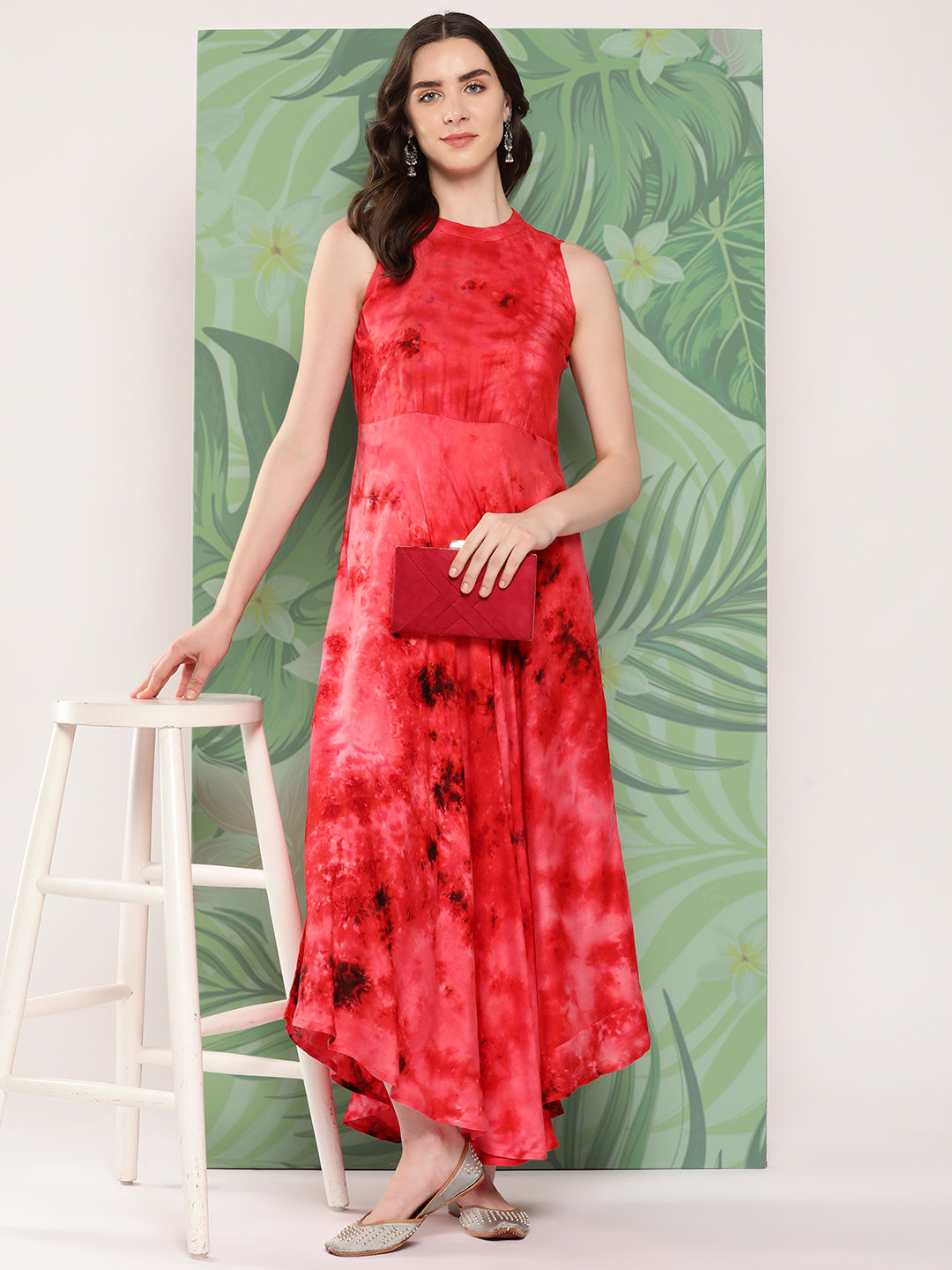 InWeave Women's Red Tie And Die Dress - Distacart