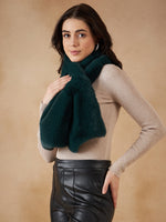 Thumbnail for InWeave Women's Dark Teal Faux Fur Neck Warmer - Distacart