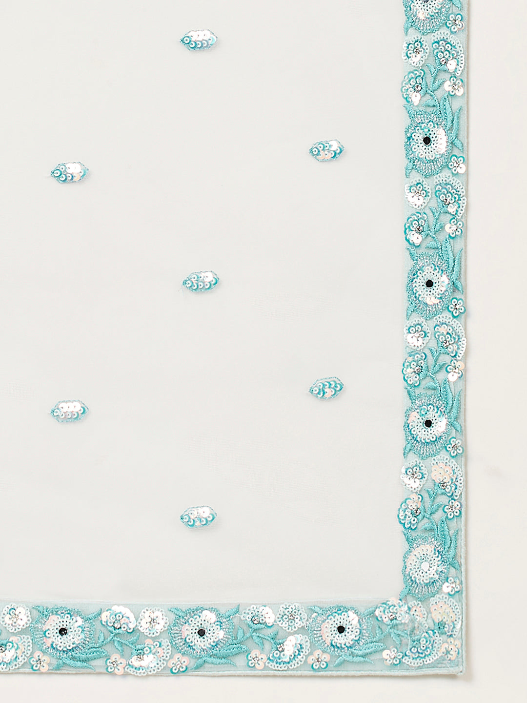 House of Panchhi Turquoise Blue Georgette Sequinse Embroidery Lehenga Choli & Dupatta - Distacart