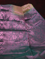 Thumbnail for Shades of Mehendi Green Floral Design Banarasi Semi Silk Saree By Gayathri Reddy Designer Studio - Distacart