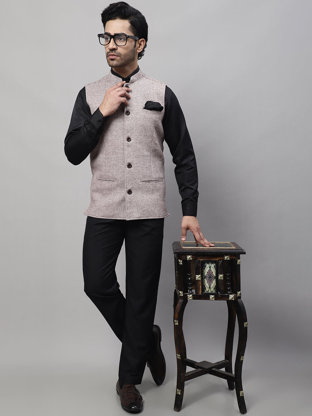Even Apparels Men's Cream Pure Wool Nehru Jacket - Distacart