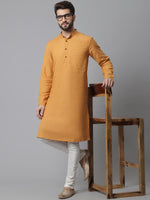 Thumbnail for Even Apparels Yellow Solid Kurta With Band Collar - Distacart