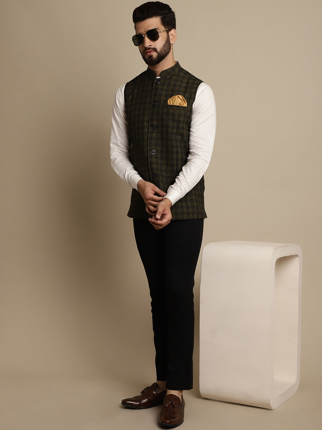 Even Apparels Men's Multi Mandarin Collar Waistcoat - Distacart