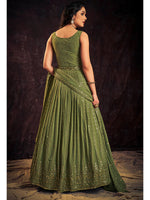 Thumbnail for Myra Green Real Georgette Designer Gown Style Suit - Distacart