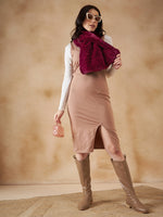 Thumbnail for InWeave Women's Burgundy Faux Fur Neck Warmer - Distacart