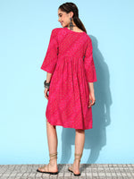 Thumbnail for InWeave Women's Maroon Ethnic Motif Short Dress - Distacart