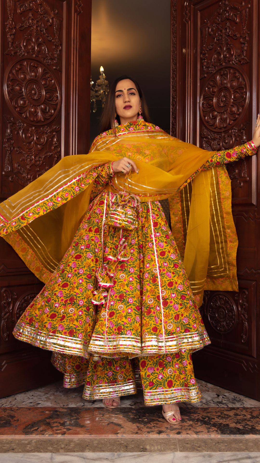 Pomcha Jaipur Mastani Cotton Anarkali Plazo Set - Distacart
