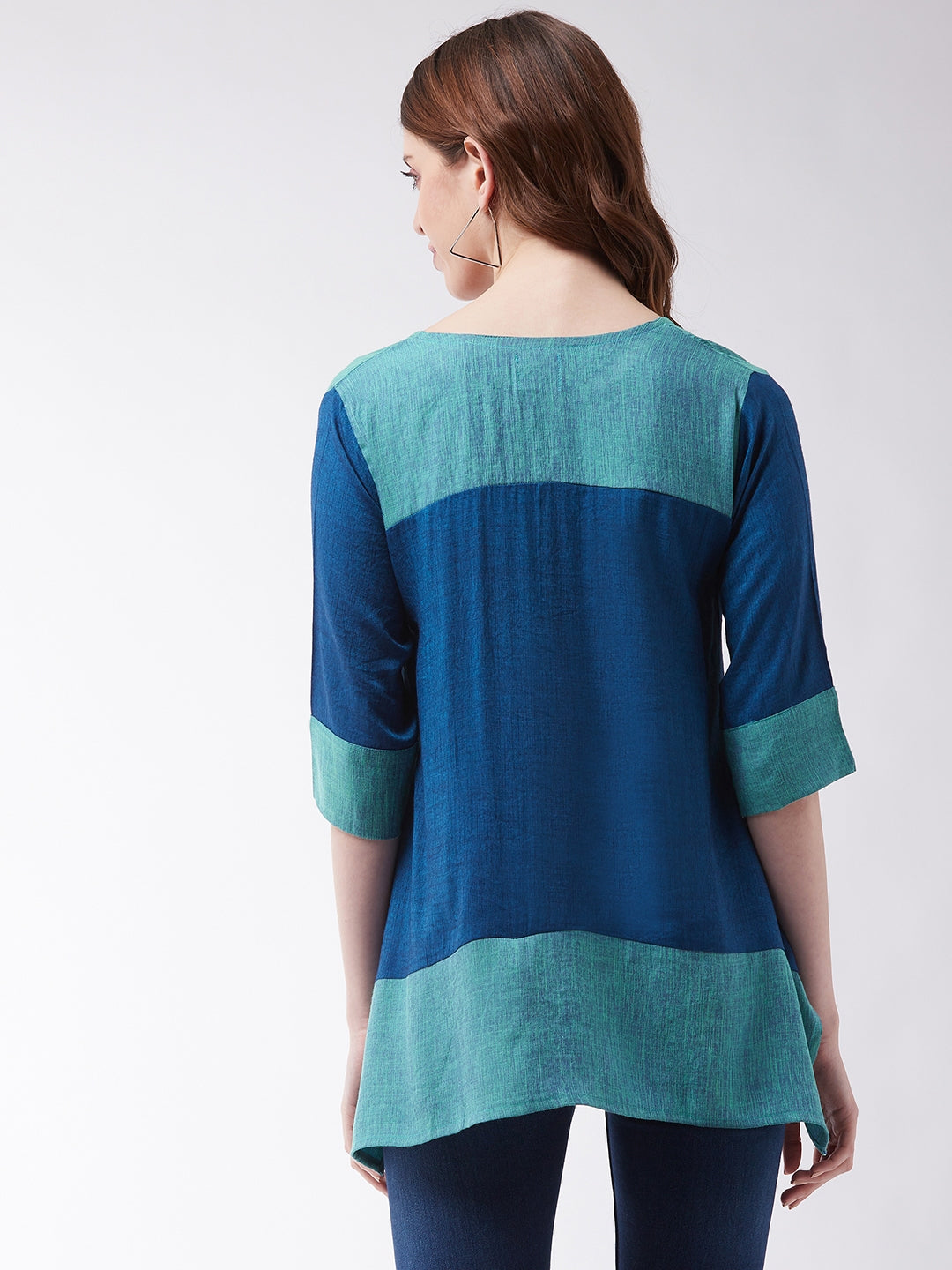InWeave Women's Peacock Blue Top - Distacart
