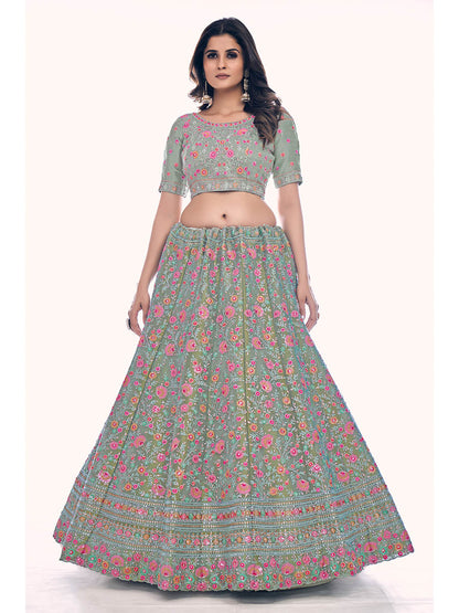 Myra Green Gota Silk Embroidered Designer Lehenga Choli - Distacart