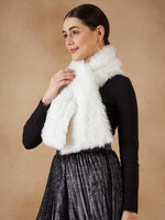 Thumbnail for InWeave Women's Pure White Faux Fur Neck Warmer - Distacart