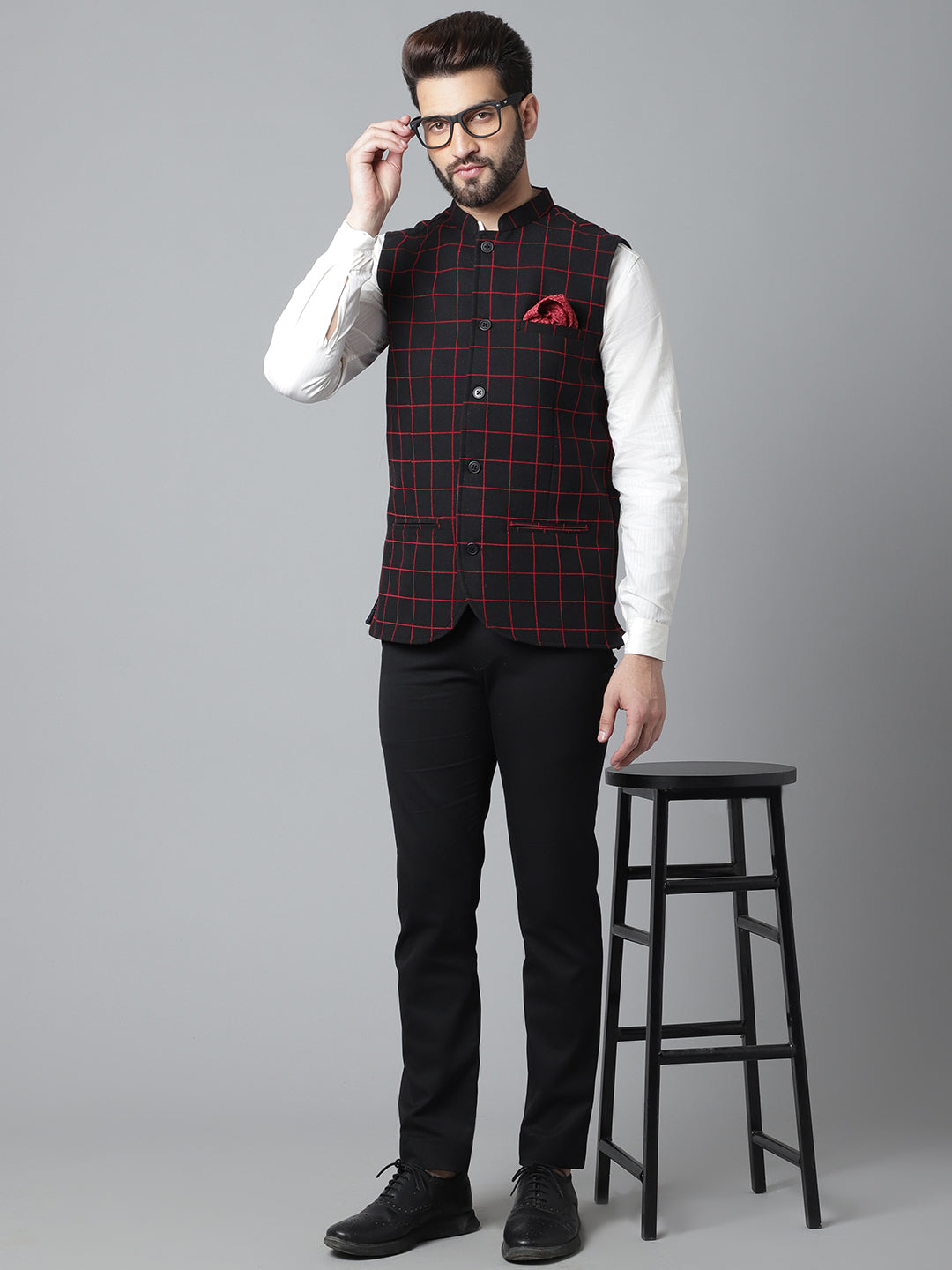 Even Apparels Men's Brown Nehru Jacket With Welt Pockets - Distacart