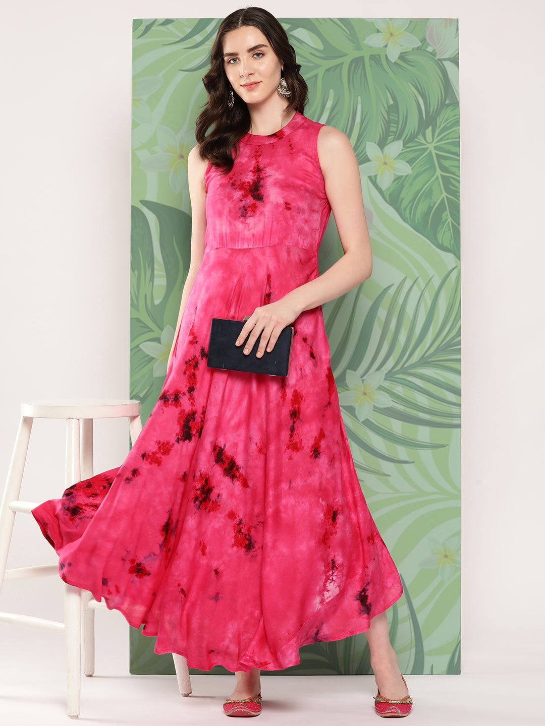 InWeave Women's Magenta Tie And Die Dress - Distacart