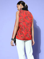 Thumbnail for InWeave Women's Orange Paisley Reversible Shrug - Distacart