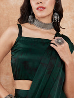Thumbnail for InWeave Women's Dark Green Black Gota Skirt Saree - Distacart