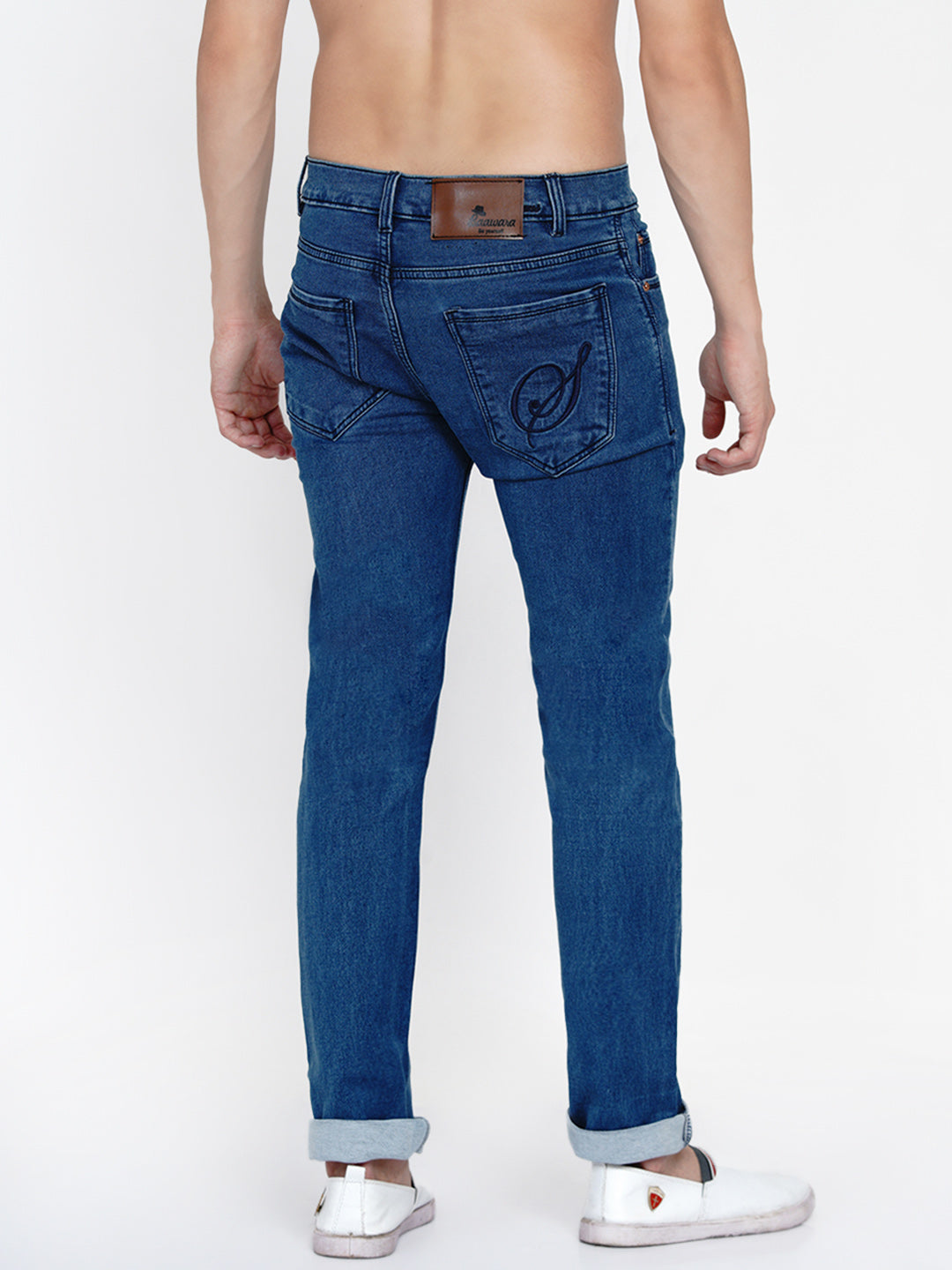 Men Blue Light Fade Stretchable Jeans - Bhama - Distacart
